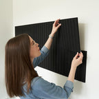 Large Felt Bulletin Board - Stylish Perfectly Sized 35" x 47" Cork Board Alternative for Office & Wall Decor – 12 Customizable Adhesive Tiles w/Golden Pins are Perfect to Display Your Photos
