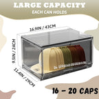 2 Pack Large Hat Organizer Box, Stackable Clear Baseball Caps Holder Box Containers with Sliding Door for Hats Snapback Cap Storag, Hat Rack Display Case, Holds 20 Hats Each -Black