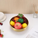 8.3" Golden Key Bowl for Entryway Decorative Key Holder Round Fruit Dish Stainless Steel Catch All Bowl for Coffee Table Kitchen Counter Home Decor