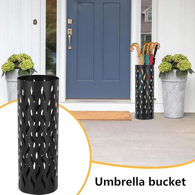 Umbrella Stand - Metal Organizer Standing,15x15x42cm Umbrella Stand Rack Bin | for Indoor Living Room Entryway Hallway Balcony Office Hotel Reception Lounge Restaurant