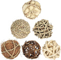 Kesywale Set of 6 Decorative Balls for Centerpiece Bowl Fillers, 2.8 inch Assorted Rattan Wicker Balls Spheres Orbs, Vase Fillers, Home Table Decor (Brown)