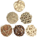 Kesywale Set of 6 Decorative Balls for Centerpiece Bowl Fillers, 2.8 inch Assorted Rattan Wicker Balls Spheres Orbs, Vase Fillers, Home Table Decor (Brown)