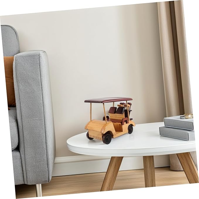 Rustic Car Model Wooden Antique Vehicle Ornament for Home Office Decor Vintage Collectible Car Figurine for Desk and Collectors