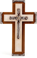 OKSQW Wall Wooden Cross Christians Cross Spiritual Religious Gifts With Hook on Hanging Wall Or Table With Blessed For Church Home Room Decoration For Christmas (Resin Small)