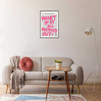 Drimiler Retro Newspaper Pink Font Poster What If It All Works Out Canvas Wall Art Positive Affirming Quote Minimalist Prints Painting For Home Bedroom Dorm Wall Decor 12x16in Framed