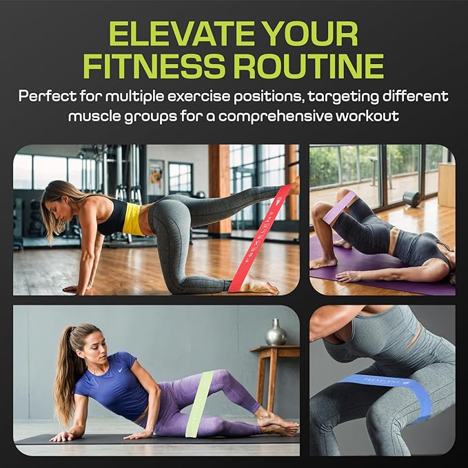 Fabric Resistance Bands for Working Out – 5 Strength Levels from Extra Light to Extra Heavy – Thick Workout Bands for Legs, Glutes, HIPS, Stretching, Strength Training with Storage Bag