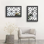Wocred Set of 2 Rectangular Wall Mirror,Gorgeous Rustic Farmhouse Accent Mirror,Black Entry Mirror for Bathroom Renovation,Bedrooms,Living Rooms and More(11”x15”)