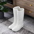 GLigeT Umbrella Stands Creative Boots Shape Umbrella Stand Holder Umbrella Bucket Umbrella Rack Barrel, Porcelain Ceramic Floor Vase Entryway Porch Indoor Umbrella Holder(Color:Gold)