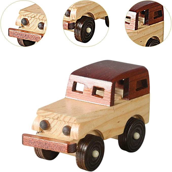 Vintage Car Model,Miniature Automobile Collectible Vehicle Figurine Wooden Ornament for Office, Style B