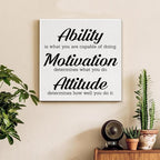 Inspirational Office Wall Decor, Motivational Plaques with Positive Sayings Canvas Painting Wall Art for Home Office Bathroom Decoration, Ability Sign Framed Posters Art Work Gift, 8 x 8 Inches