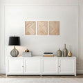 qmmp Modern Wooden Wall Sculptures - Set of 3 - Home Decor Accent - Large Wall Art for Living Room, Bedroom, Office - Easy Installation (Oak, Medium - Direction)