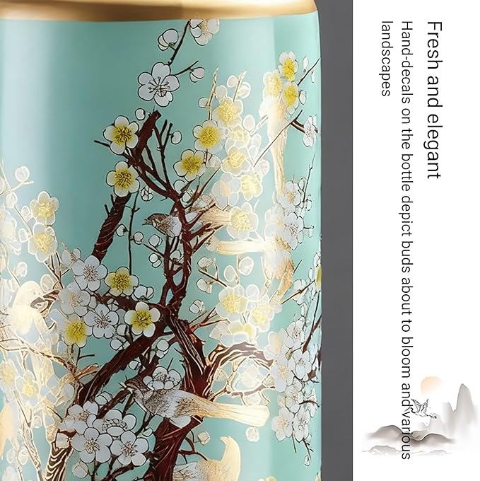 Ceramic Umbrella Stand, Vintage Ceramic Umbrella Stand, Umbrella Holder for Entryway, Multi-Functional Painted Porcelain, for Home Office Entrance Indoor(F)