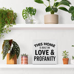 This Home is Built on Love Decorative Wooden Box Sign Home Family Wood Block Plaque Decor Modern Shelf or Wall Display for Living Room Bedroom