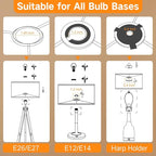 OUTON Beige Lamp shades Set of 2, Large Drum Lamp Shades for Floor Lamps, 16" Top x 16" Bottom x 9" High, Easy to Assemble, Replacement Linen Lampshades for Table Lamps & Bedside Lamps (1.65" Spider)
