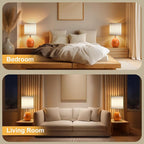 Dawnwake 18.5" Table Lamp Set of 2 for Living Room Bedroom, Bedside Lamps for Night Stands, Desk Nightstand Lamp Dimmable, Modern Linen Cream Ceramic Lamps (Orange)