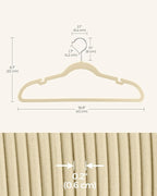 SONGMICS Velvet Hangers 50 Pack, Non-Slip Clothes Hangers, Suit Hangers with Shoulder Notches, Pants Bar, 360° Swivel Hook, Space-Saving, for Closet, Sand Beige UCRF029K05