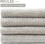 MIULEE Pack of 4 Couch Throw Pillow Covers 18x18 Inch Light Gray Soft Decorative Polyester Pillow Covers Farmhouse Accent Cushion Covers for Boho Spring Home Decor Sofa Bedroom Living Room