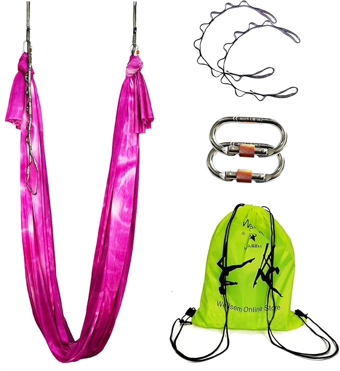Aerial Yoga Hammock Aerial Pilates Silk Yoga Swing Set Inversion Equipment include daisy Chain, Pose Guide 5.5 yards