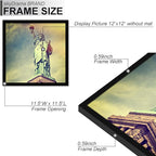 100% Solid Wood 12x12 Frame Set of 3, Black Square Picture Frame for 12 x 12 Picture Poster Photo, Light Weight 12by12 HQ Matte Black Frame for Wall - 3 Pack/Black/12 x12