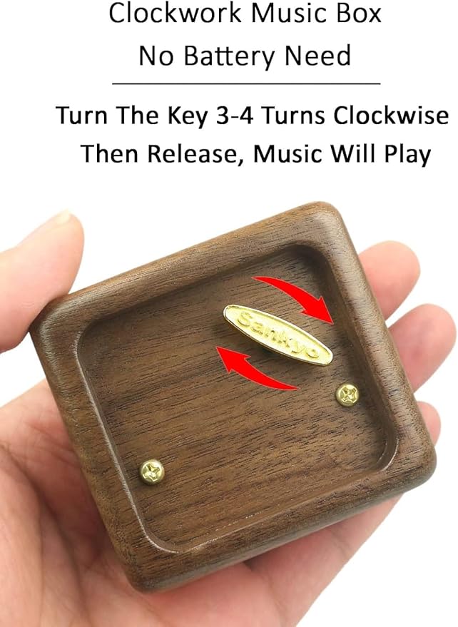 Sinzyo Anastasia-Once Upon a December Music Box Vintage Musical Boxs for Gift Birthday Valentine's Day Christmas Day(Walnut Wooden Box)