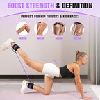 Ankle Resistance Bands with Cuffs, Resistance Bands for Working Out, Home Gym Workout Equipment for Women, Pilates Exercise, Hip, Leg, Glute Ankle Weights Training- Exercise Guides Included