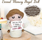 80th Birthday Gifts for Women Men, 1946 80th Birthday Decorations, Happy 80 Year Old Gifts for Family Friends - Handmade Positive Angel Crochet Doll
