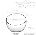 WGV Slant Cut Bowl Glass Vase, Width 9", Height 8.25", Clear Terrarium, Candy Dish, Fruit Jar, Floral Container for Wedding Party Event, Home Office Decor, 1 Piece