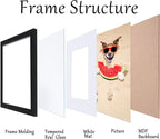 11x17 Picture Frame Black Matted to 9x15, 11"x17" Poster Frame Photo Frame for Wall Mounted, 11 by 17 Wooden Frame Wall Gallery Frame for Home Decor Gifts