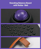 Balance Board for Standing Desk with Massage Ball, Anti-Slip Wobble Board for Office & Home, 360° Rotation Wooden Core Mat for Foot Pain Relief & Anti-Fatigue, Supports 300 lbs