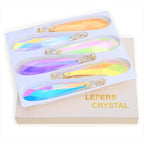 Crystal Glass Christmas Ornaments, 6Pcs Teardrop Prism Hanging Crystals for Christmas Tree,Centerpieces,Wedding,Party Decor (Multicolor)