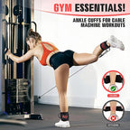 Ankle Resistance Bands with Cuffs, Resistance Bands for Working Out, Home Gym Workout Equipment for Women, Pilates Exercise, Hip, Leg, Glute Ankle Weights Training- Exercise Guides Included