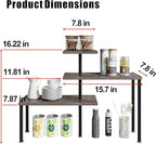 Countertop Organizer Organization 3 Tier Kitchen Corner Shelves Adjustable Spice Storage Rack for Bathroom Coffee Area Over Sink (Dark Gray Oak)