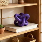 DOVDOV Purple Knot Sculpture, Triple Knot Statue, Purple Home Decor, Perfect for accenting Rustic-Style Coffee Tables, Living Room TV Stands, Dining Tables, and entryway Shelves.