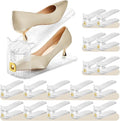 16 Pack Shoe Slots Organizer for Closet, Adjustable Shoe Stackers for a Pair of Shoes Shoe Rack Storage Shoe Space Saver 50% Shoe Shelf Display Holder for Closet