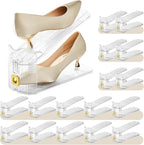 16 Pack Shoe Slots Organizer for Closet, Adjustable Shoe Stackers for a Pair of Shoes Shoe Rack Storage Shoe Space Saver 50% Shoe Shelf Display Holder for Closet