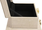 HofferRuffer Faux Leather Jewelry Boxes, Decorative Boxes Storage Accessory Organizer with Gold Hardware Decor, Classic Vegan Leather Set of 2 Pieces (Light Grey)