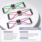 Figure 8 Resistance Bands with Handles for Women Men, Exercise Bands for Back, 8 Shaped Resistance Bands for Arms, Shoulder, Leg Stretching, Physical Therapy, Yoga, Pilates, Home Gym Workout Equipment