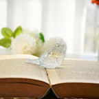 H&D HYALINE & DORA Glass Birds Figurines Handmade Blown Bird Figurine Crystal Glass Animal Collectible Figurine Gifts for Birds Lover (AB Coating)