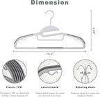 BAGAIL Plastic Hangers 50 Pack with Non-Slip Design,0.2 Inches Thick, 360°Swivel Hook Space Saving Organizer for Bedroom Closet,Shirts,Pants(Grey- S Shaped)