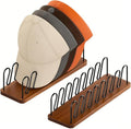 Hat Organizer -2 PacK | Wood & Metal Hat Rack Holds 14 Caps | Space-Saving Closet Shelf Organizer for Bedroom, Dresser, Entryway