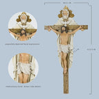 Grace4Joy Holy Trinity Wall Cross, 12.5 Inches Holy Trinity Crucifix Catholic Home Decor, Hand Painted Holy Spirit Jesus Cross for Wall Religious Housewarming Gifts