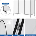 Zilink 60'' Garment Rack Cover Dustproof Clothes Rack Cover Breathable Garment Bags Protector Wardrobe Cover with 2 Durable Zippers for Garment Rack, White (Rack Not Included)