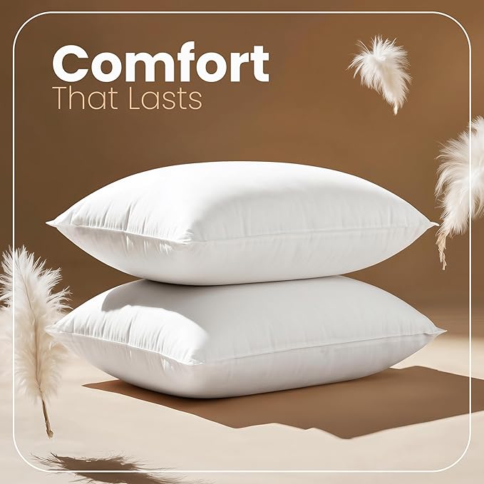 Utopia Bedding 14x20 Pillow Inserts, Set of 2, White – Indoor Decorative Throw Pillows for Bed, Sofa & Couch – Soft, Supportive & Fluffy Cushion Inserts