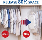 Hanging Vacuum Storage Bags, 6 Pack Hanging Storage Bags for Clothes With Electric Pump, Vacuum Sealed for Suits, Dress, Jackets (6 Long)