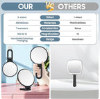 B Beauty Planet 40X Magnifying Mirror, Hand Mirror for Makeup, Double Sided with 40X/1X Magnification, Travel Essential, Portable Foldable for Desktop and Bathroom, Gift for Women, Black