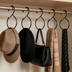 4pcs Belt Hanger, Stainless Steel Belt Organizer Waterproof Tie Hanger Closet Storage Accessory for Scarves Bags Hats Holds Multiple Items (Black)