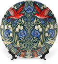 William Morris Forest Wildflower And Birds Fashion Plates Decor for Festival Table Office Customize Halloween Idea Gifts Ceramic Salad Plates Including Bracket And Special Hook, Multi Sizes