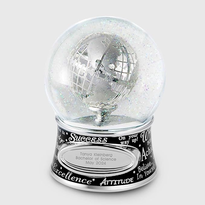 THINGS REMEMBERED Engraved Graduation Success Musical Snow Globe, Plays “The Impossible Dream” Music, Beautiful and Unique Graduation Gift (Free Customization)