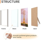 upsimples 8x10 Picture Frame Set of 3, Made of High Definition Glass for 8 x 10, Wall and Tabletop Display Thin Border Photo Frames for Home Decor, White