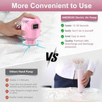 Electric Pump for Vacuum Storage Bags, Portable Vacuum Bag Pump, Electric Vacuum Pump for Storage Bags, Great for Various Vacuum Seal Bags for Clothing,Blankets,Bedding- Pink (No Bags)